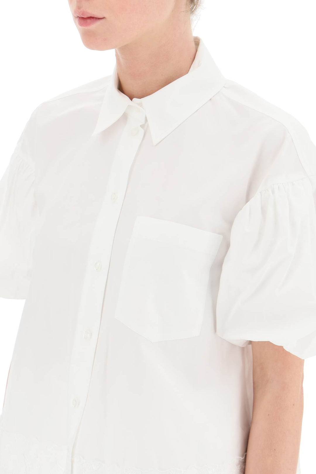 Cropped Shirt With Embrodered Trim - Simone Rocha - Women