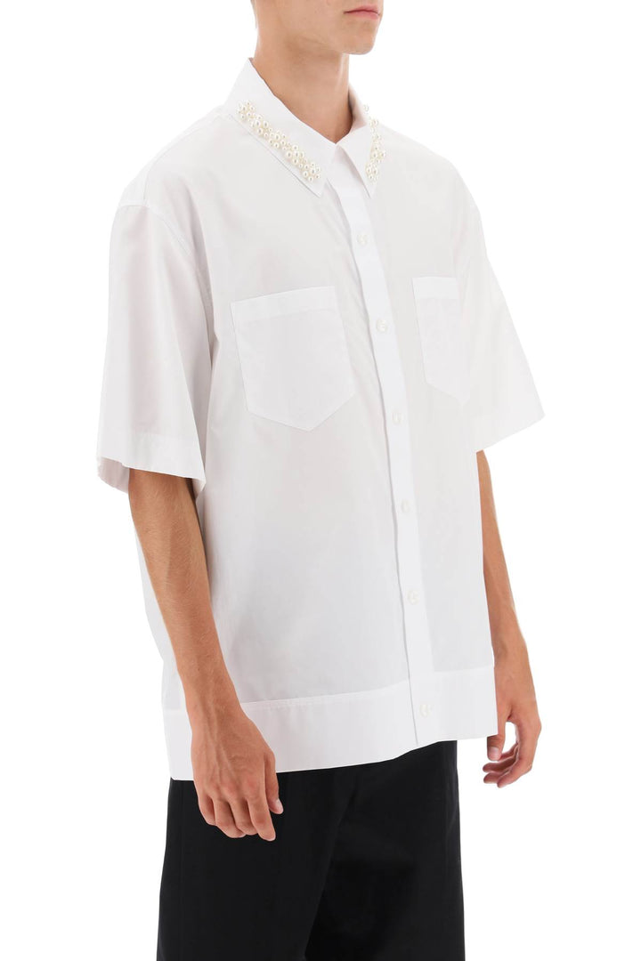 Oversize Shirt With Pearls - Simone Rocha - Men