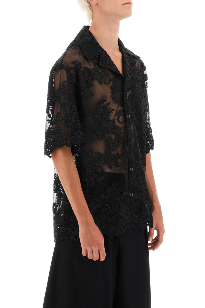 Relaxed Short Sleeve Lace Shirt - Simone Rocha - Men