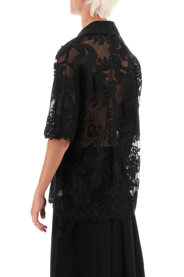 Relaxed Short Sleeve Lace Shirt - Simone Rocha - Men