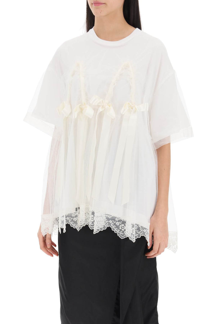 Tulle Top With Lace And Bows - Simone Rocha - Women