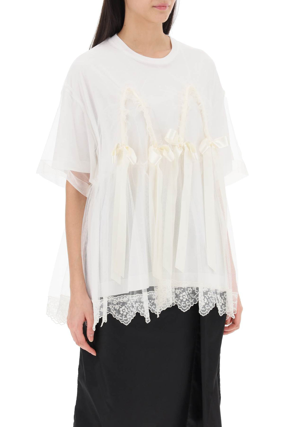 Tulle Top With Lace And Bows - Simone Rocha - Women