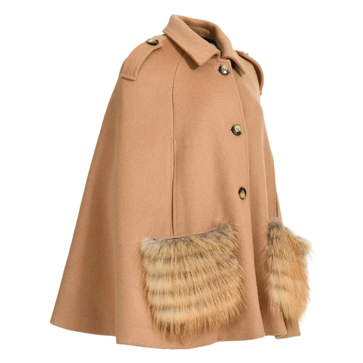 Blair Poncho Jacket in Camel Cashmere Blend