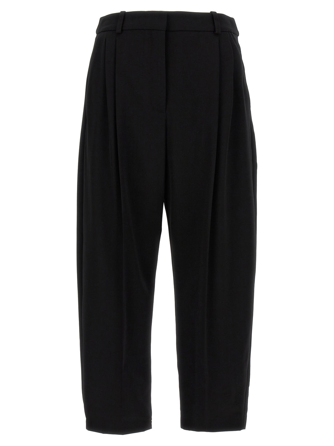 With Front Pleats Pants Black