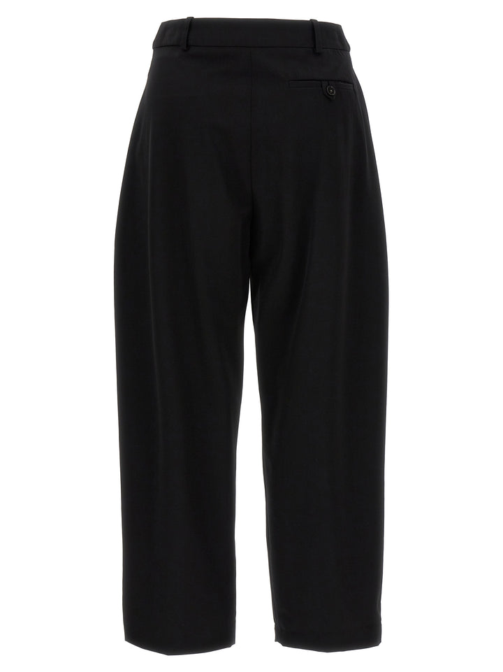 With Front Pleats Pants Black