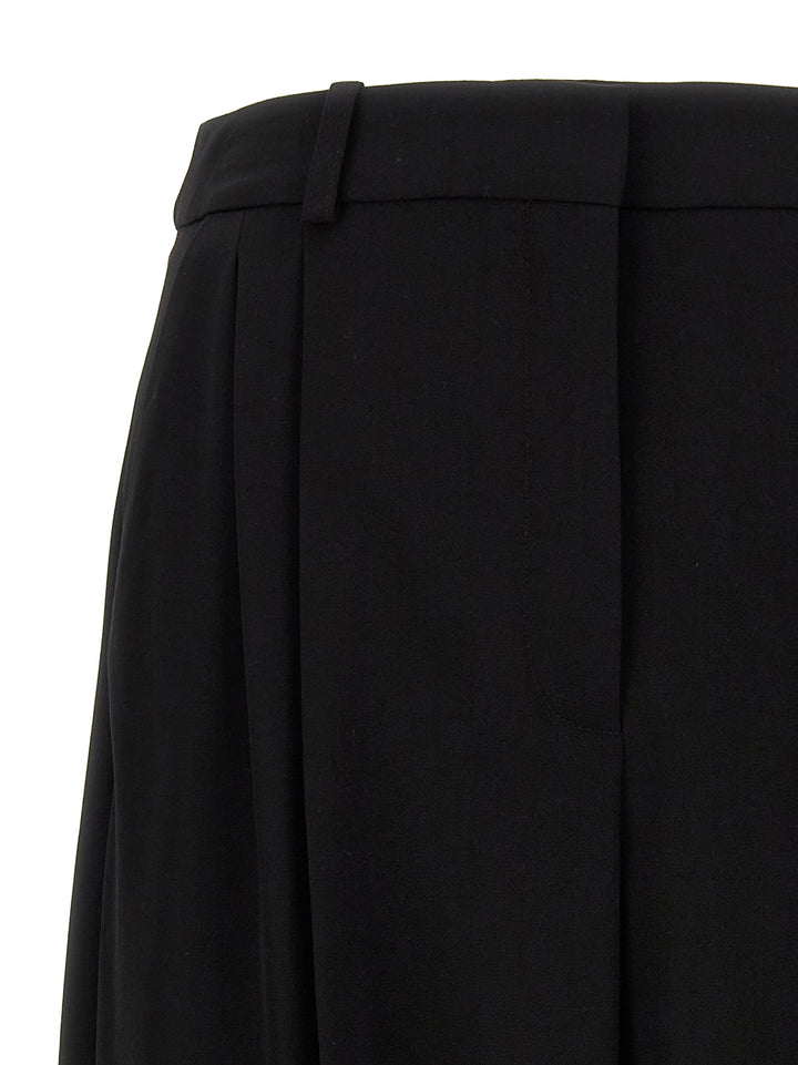 With Front Pleats Pants Black