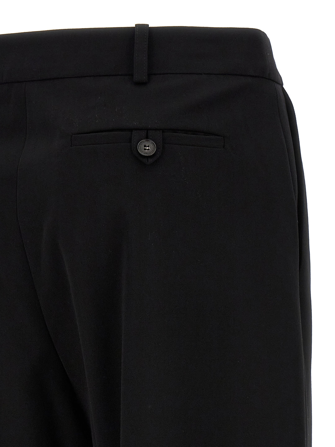 With Front Pleats Pants Black