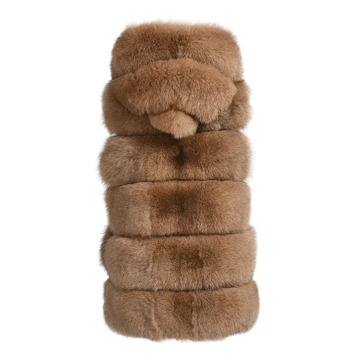 Calere Camel Vest in Fox Fur