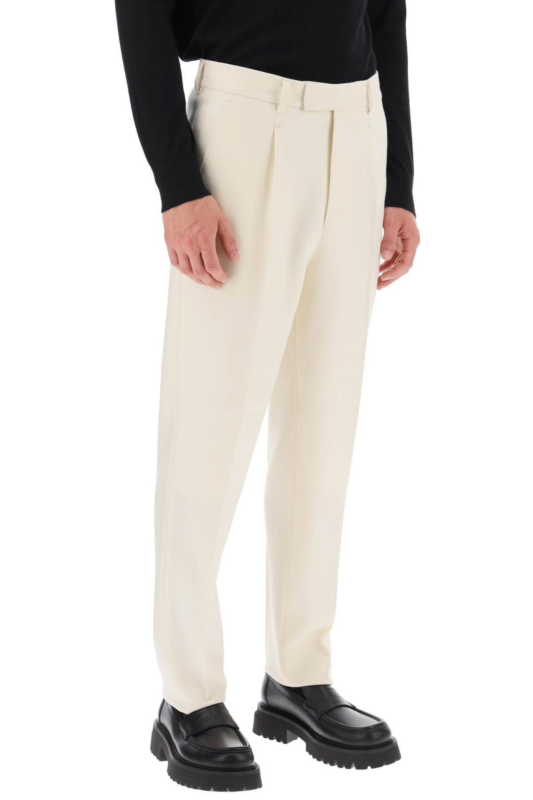 Single Pleat Wool Trousers - Zegna - Men