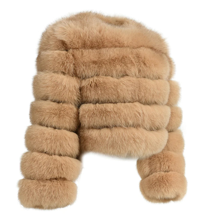 Rouge Camel Fox Fur Jacket