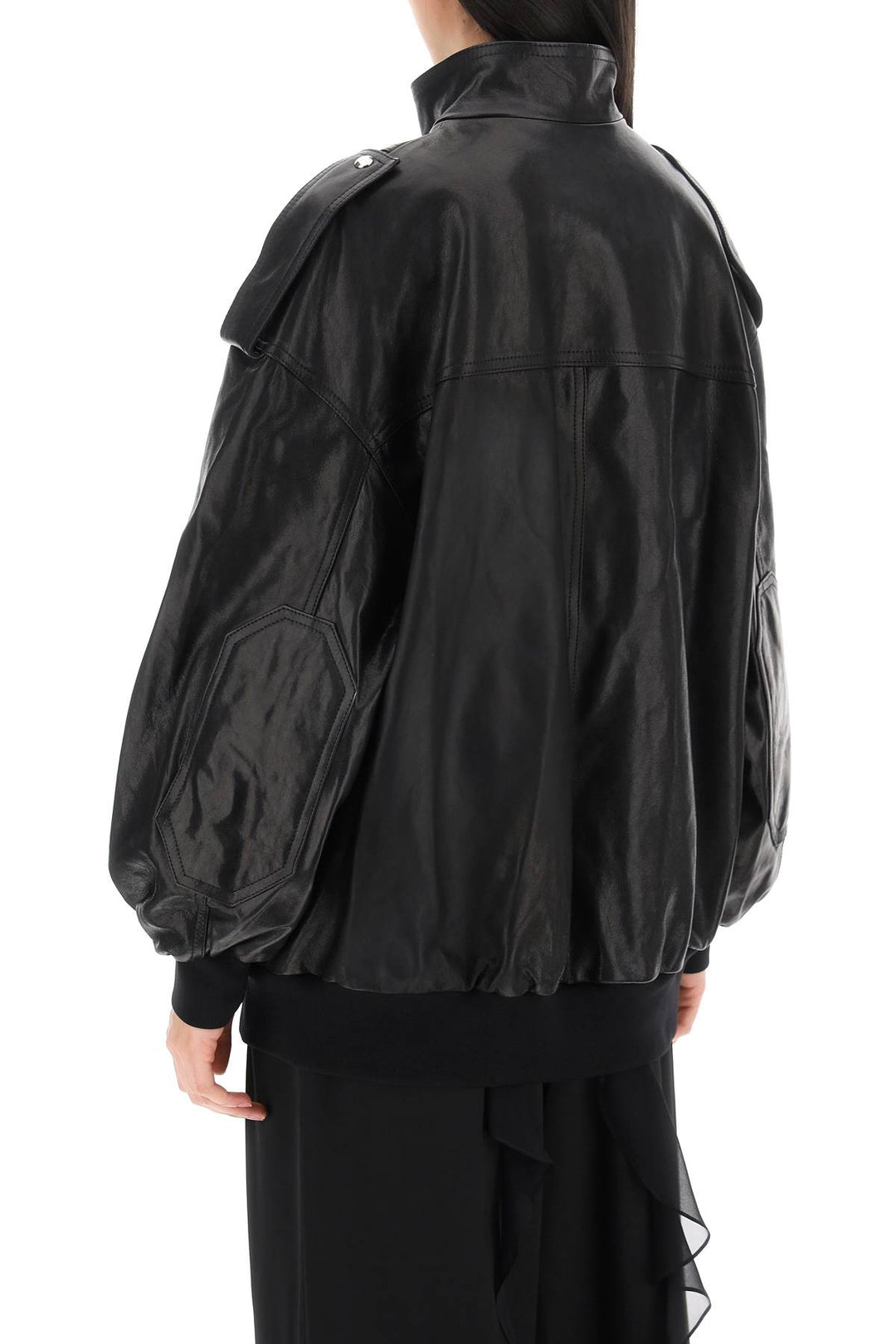 Farris Oversized Leather Blouson Jacket - Khaite - Women