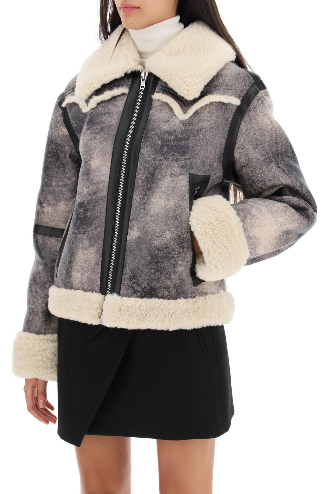 'Lessie' Faux Shearling Jacket - Stand Studio - Women