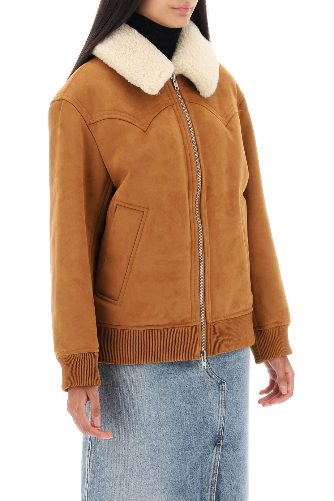 Lillee Eco Shearling Bomber Jacket - Stand Studio - Women