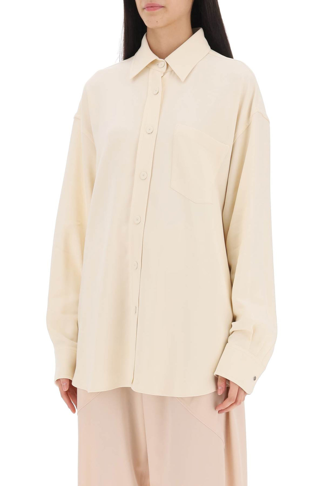 Oversized Shirt In Crepe Jersey - Stella Mc Cartney - Women