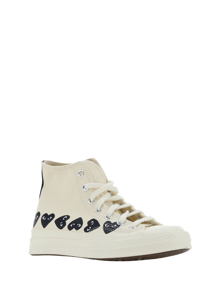 MULTI HEART HI TOP SNEAKERS