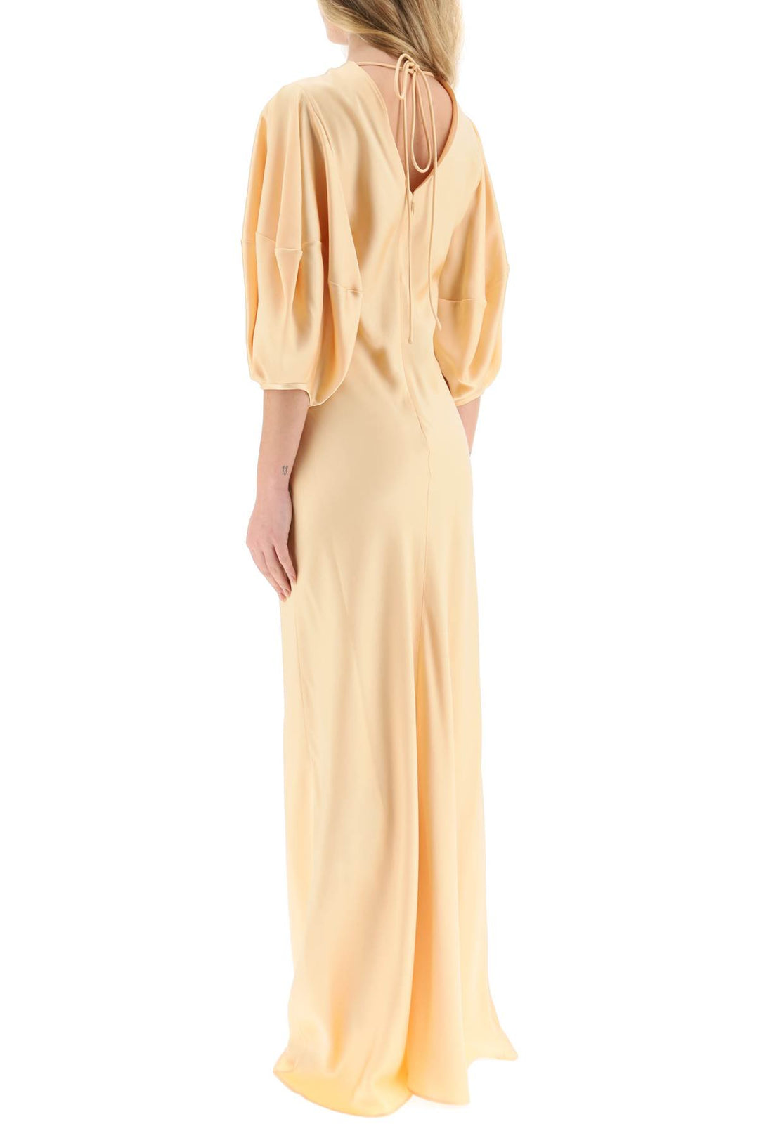 Satin Maxi Dress With Cut Out Ring Detail - Stella Mc Cartney - Women