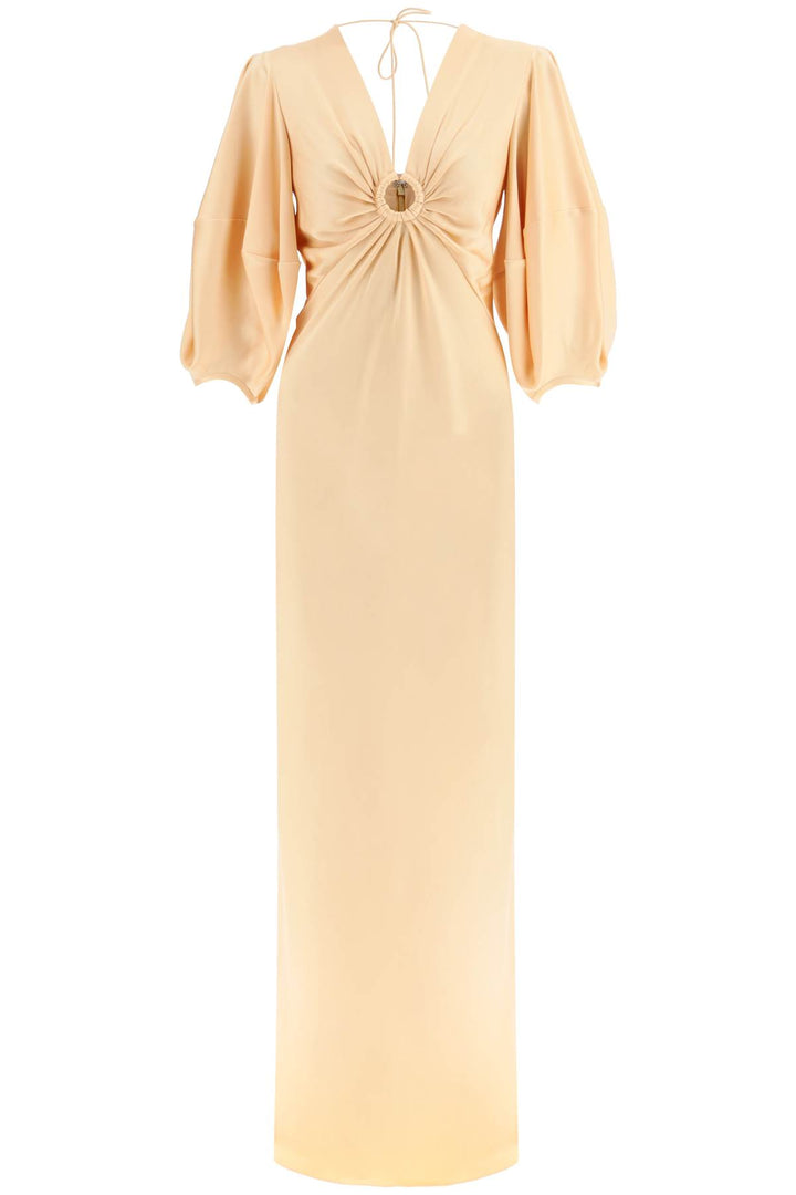 Satin Maxi Dress With Cut Out Ring Detail - Stella Mc Cartney - Women