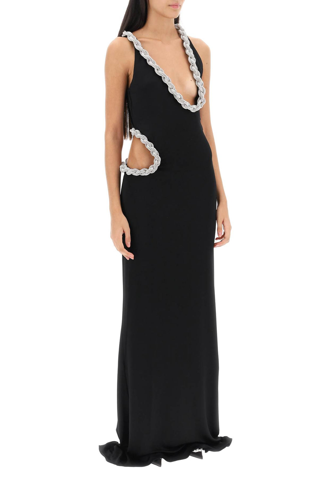 Maxi Dress With Braided Rhinestone Tubulars - Stella Mc Cartney - Women