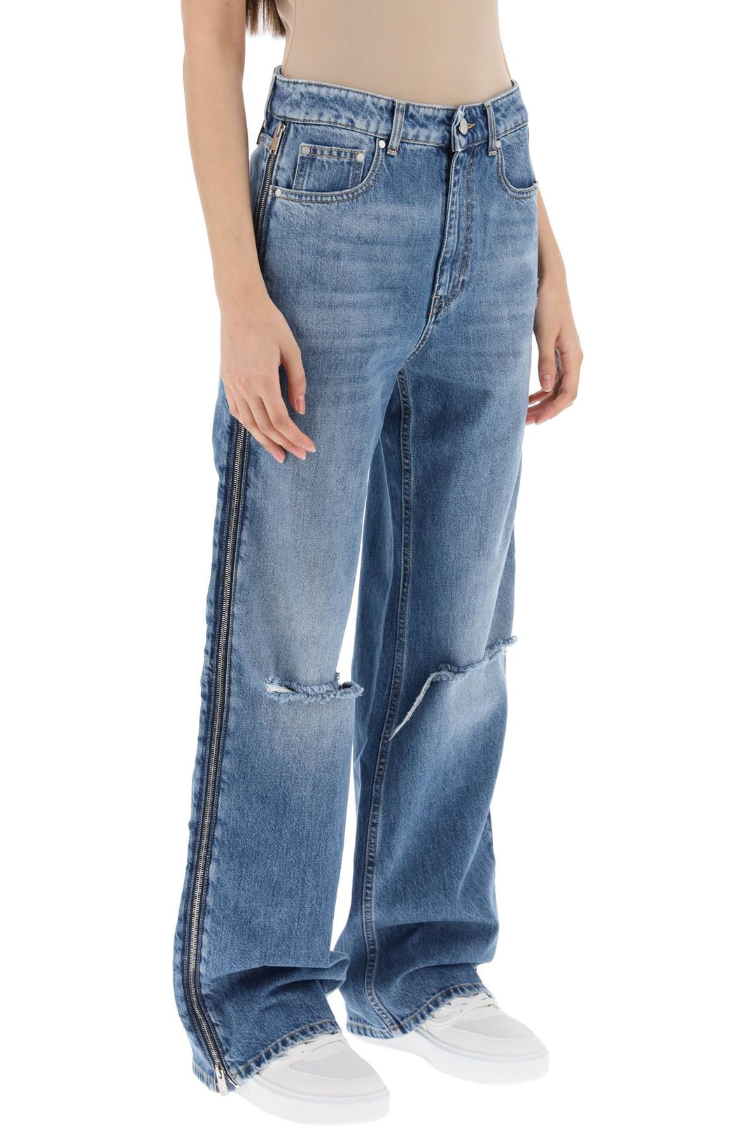 Straight Leg Jeans With Zippers - Stella Mc Cartney - Women