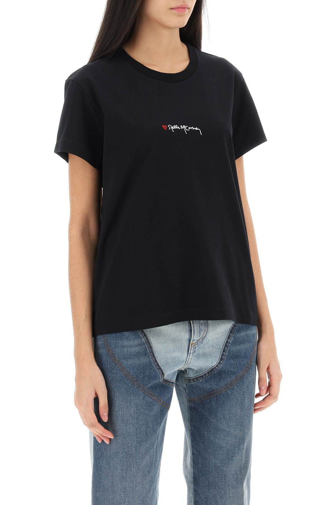 T Shirt With Embroidered Signature - Stella Mc Cartney - Women