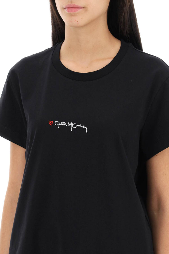 T Shirt With Embroidered Signature - Stella Mc Cartney - Women