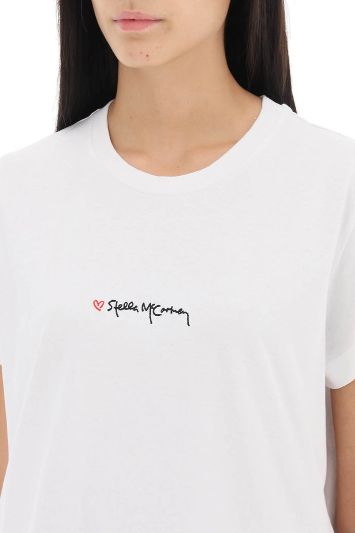 T Shirt With Embroidered Signature - Stella Mc Cartney - Women