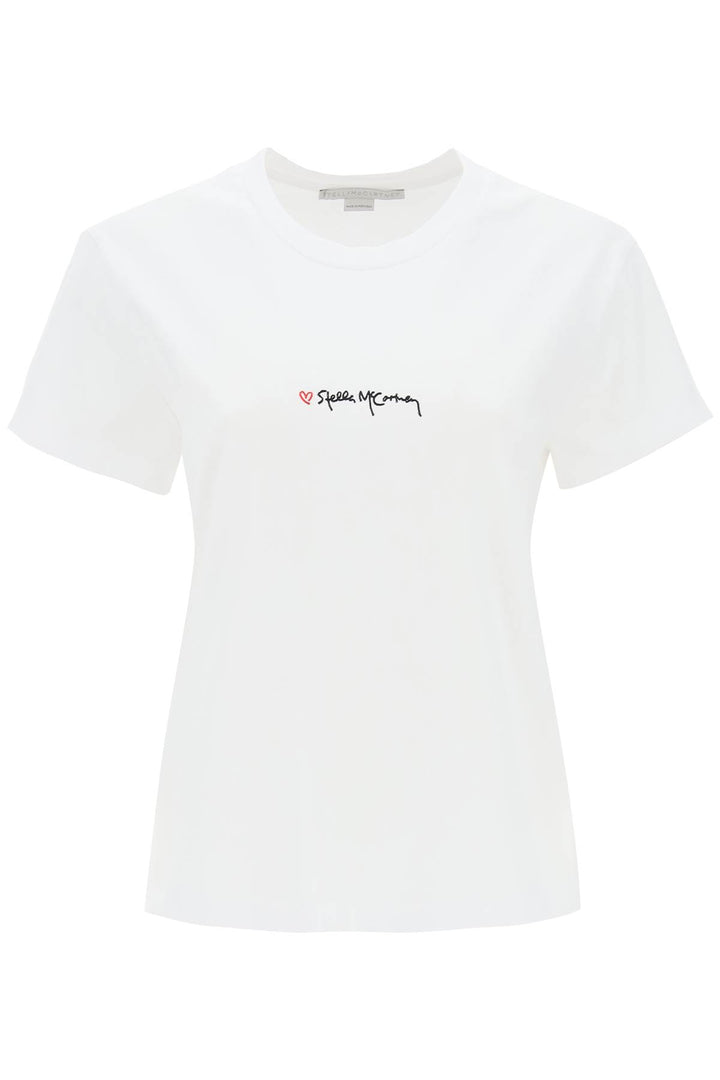 T Shirt With Embroidered Signature - Stella Mc Cartney - Women