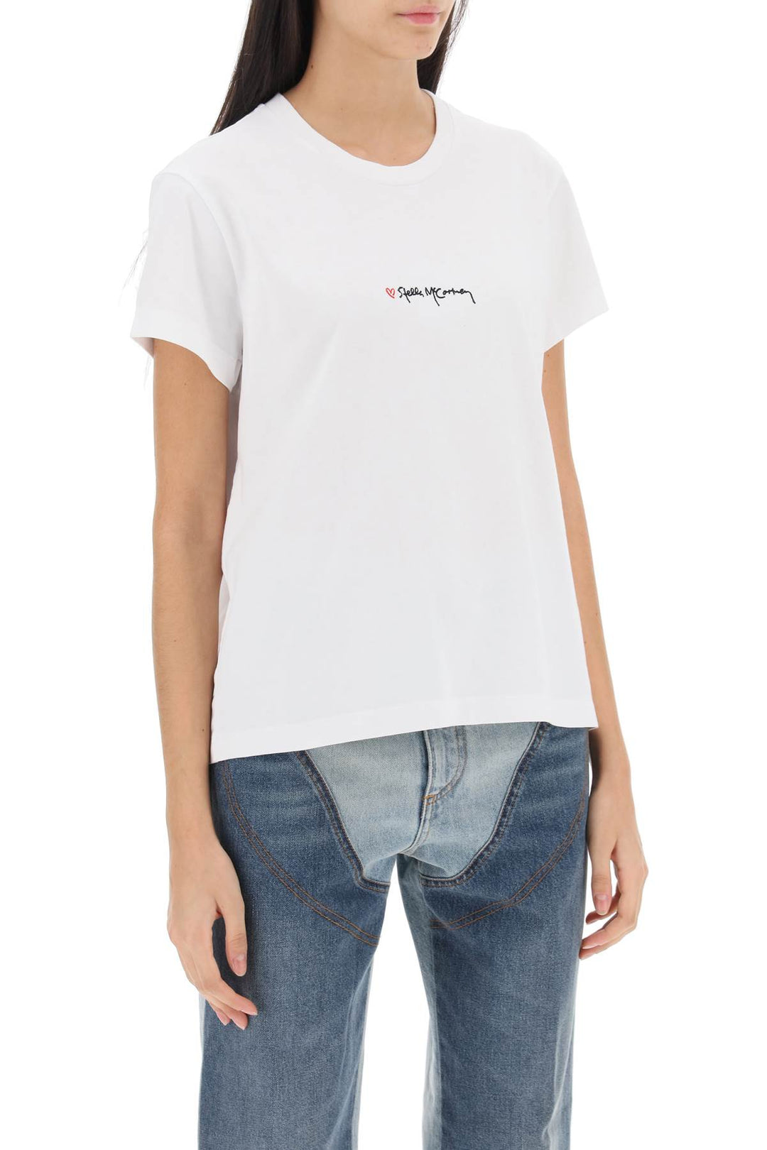 T Shirt With Embroidered Signature - Stella Mc Cartney - Women