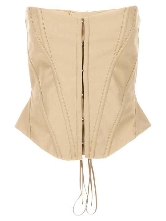 Shaped Corset Top Tops Beige
