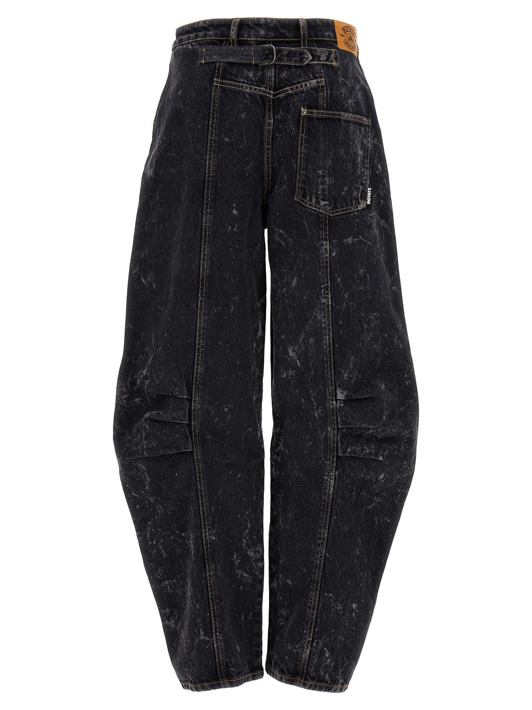 Washed Twill Wide Jeans Black