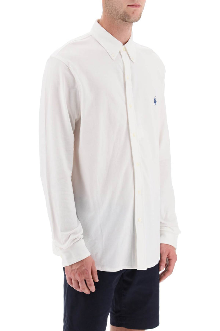 Long Sleeved Polo Shirt In Lightweight Cotton Mesh - Polo Ralph Lauren - Men