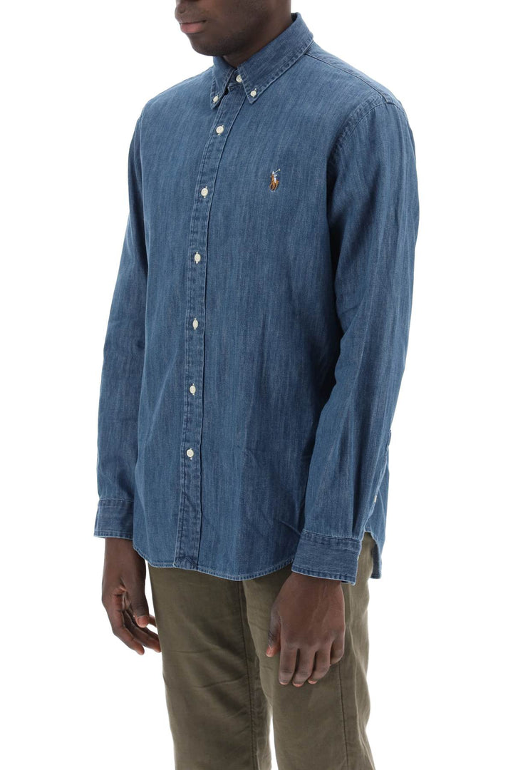 Camicia Button Down In Denim Leggero - Polo Ralph Lauren - Men