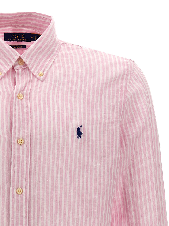 Striped Linen Shirt Shirt, Blouse Pink