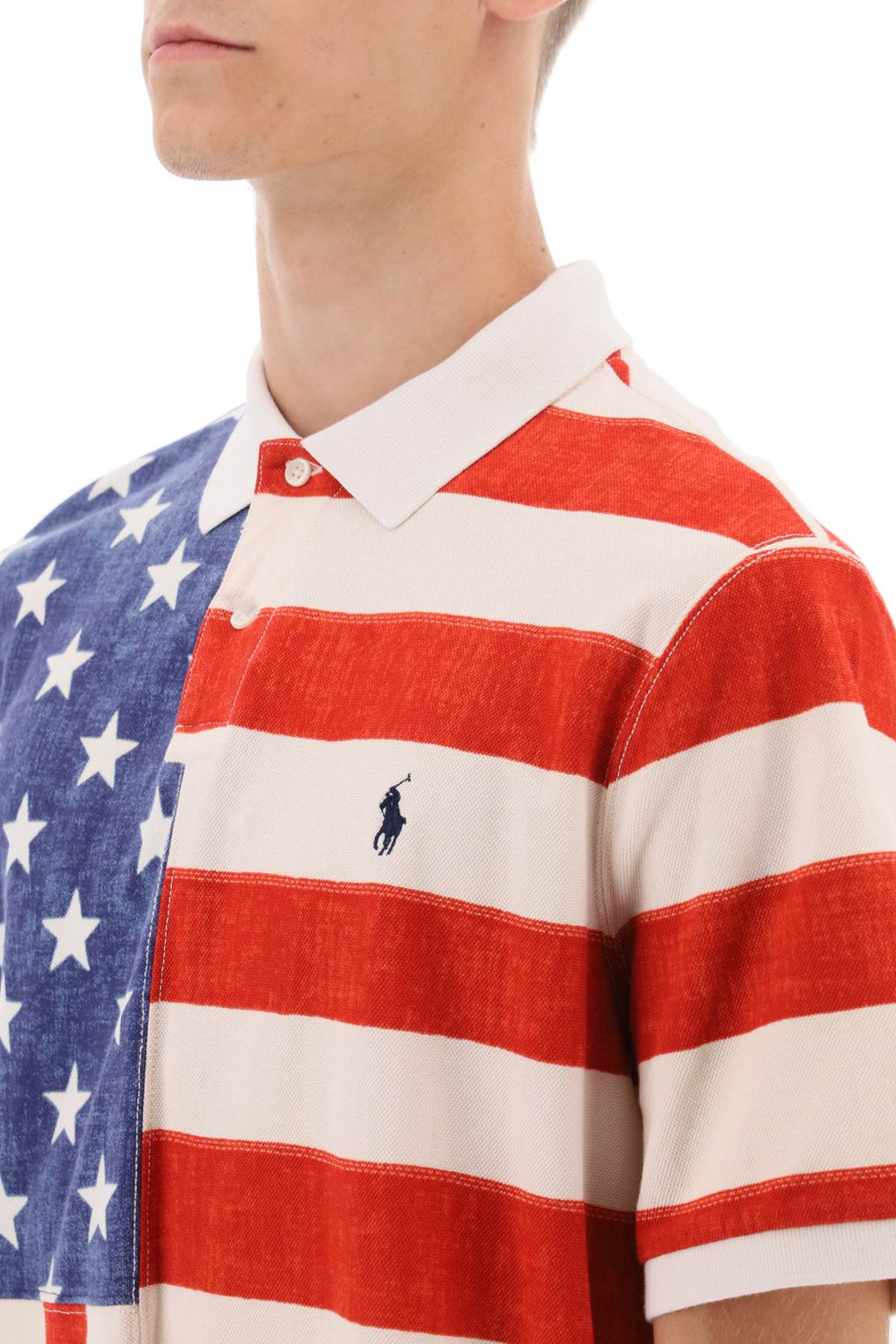 Classic Fit Polo Shirt With Printed Flag - Polo Ralph Lauren - Men