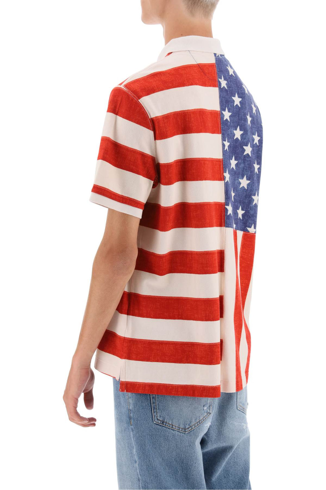 Classic Fit Polo Shirt With Printed Flag - Polo Ralph Lauren - Men