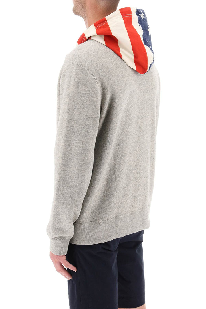 Sweatshirt With Zipper And Hood With Flag - Polo Ralph Lauren - Men