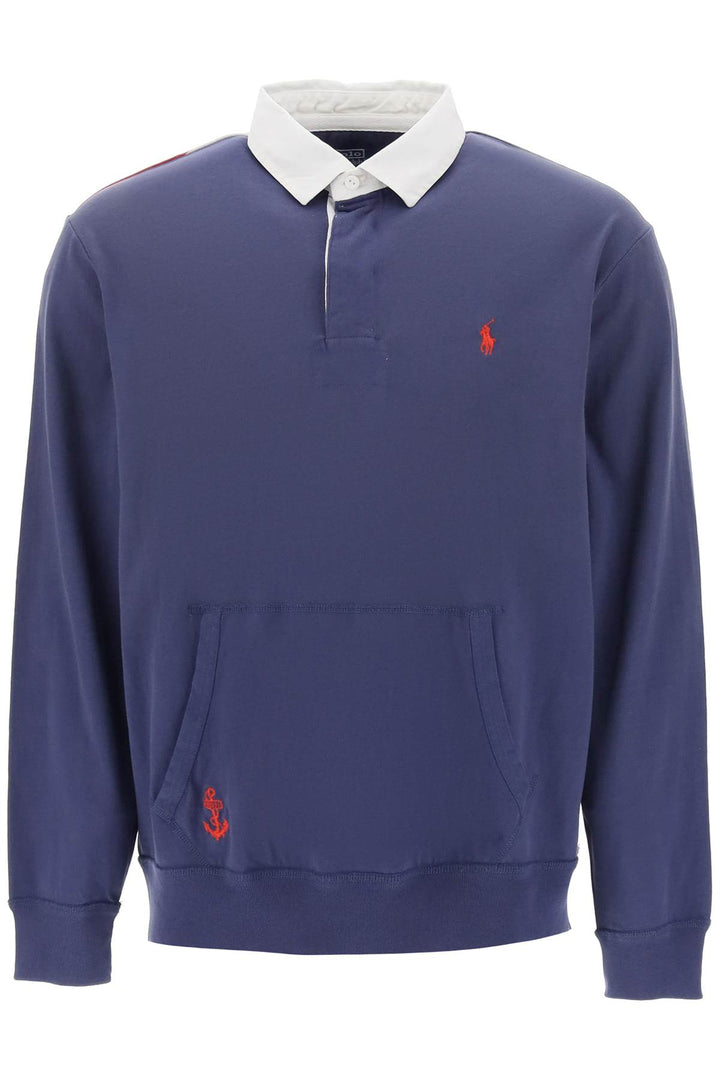 Flag Patch Long Sleeve Rugby Shirt - Polo Ralph Lauren - Men