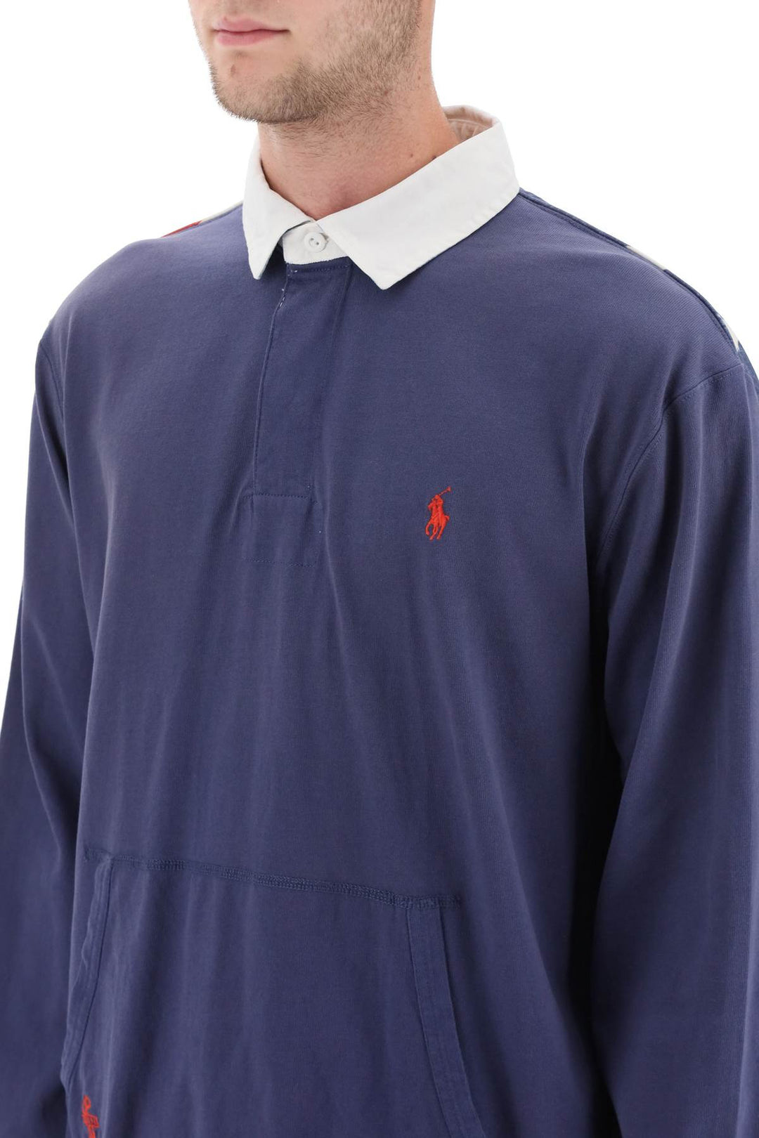 Flag Patch Long Sleeve Rugby Shirt - Polo Ralph Lauren - Men