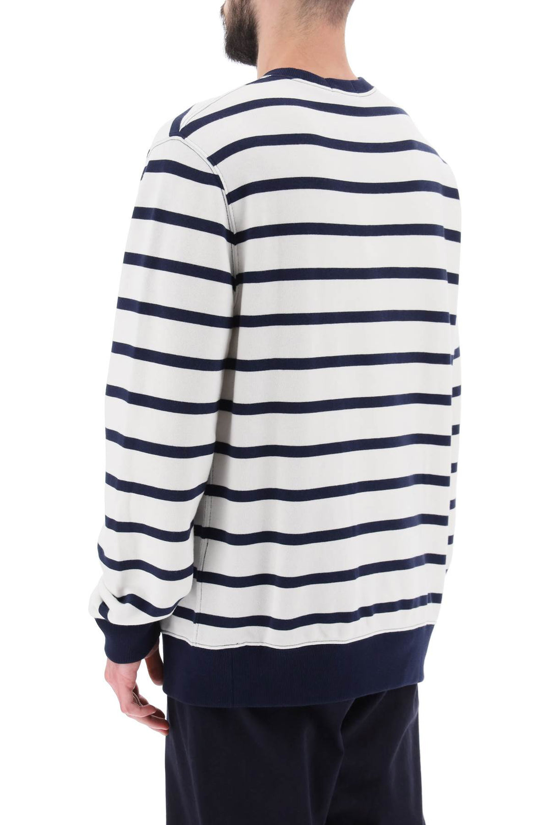 Striped Crew Neck Sweatshirt With Polo Bear Print - Polo Ralph Lauren - Men