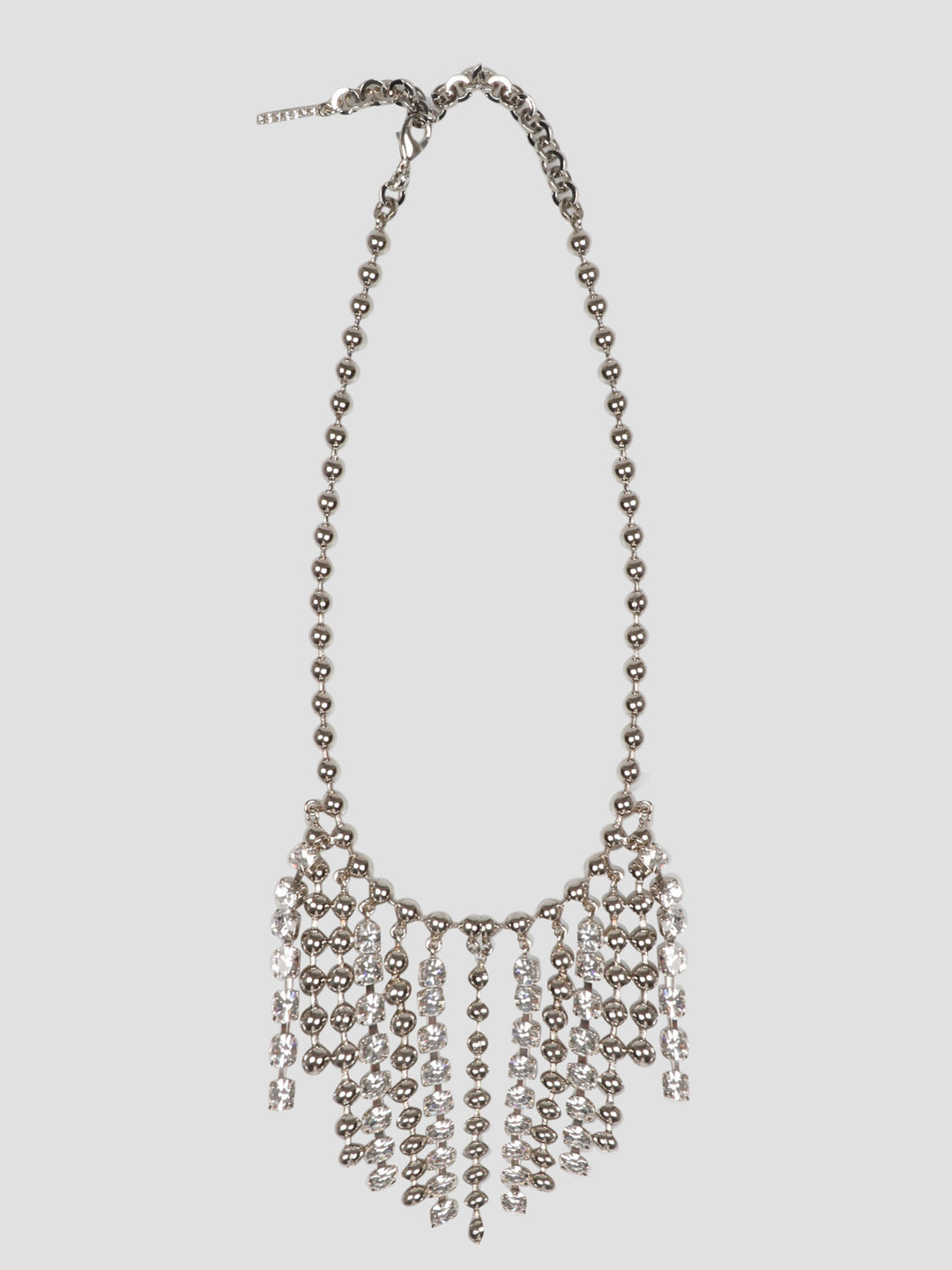 Crystal and chain fringes necklace