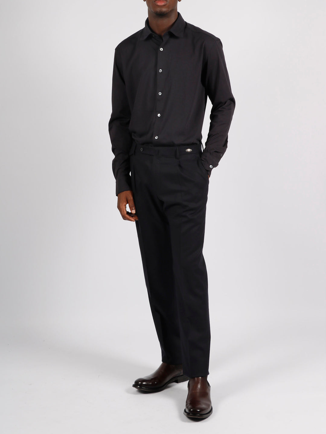 Wool stretch tailored trousers