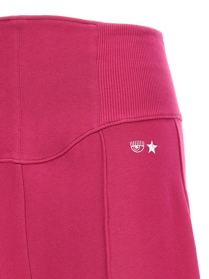 Logo Embroidery Joggers Pants Fuchsia