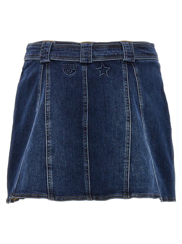 Logo Denim Skirt Skirts Blue