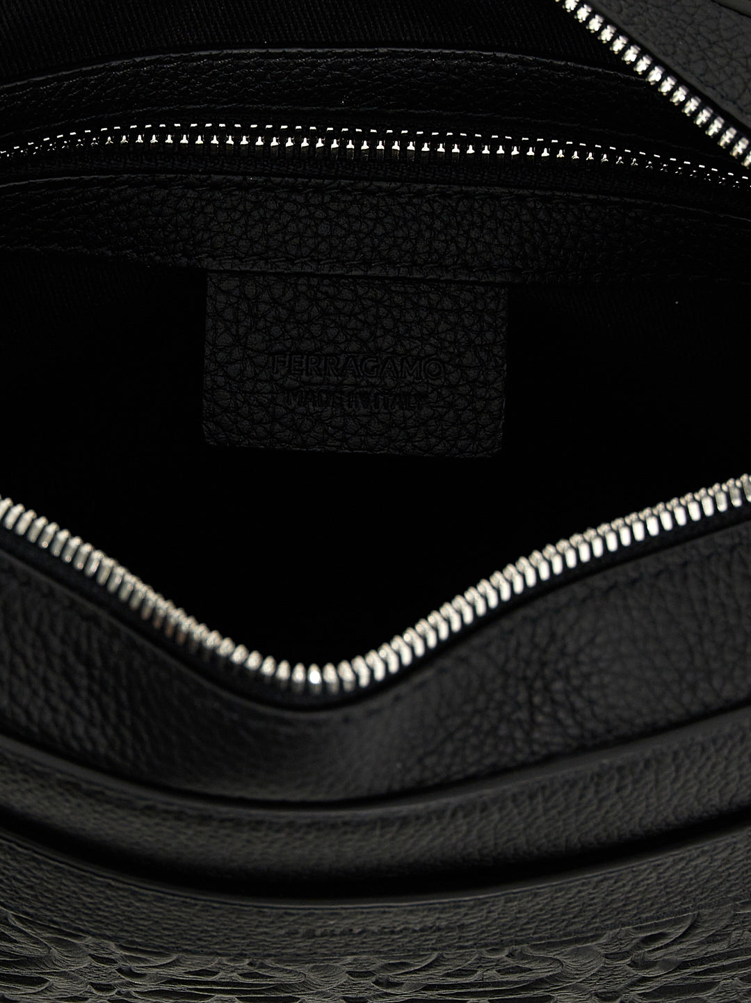 Embossed Logo Shoulder Strap Crossbody Bags Black