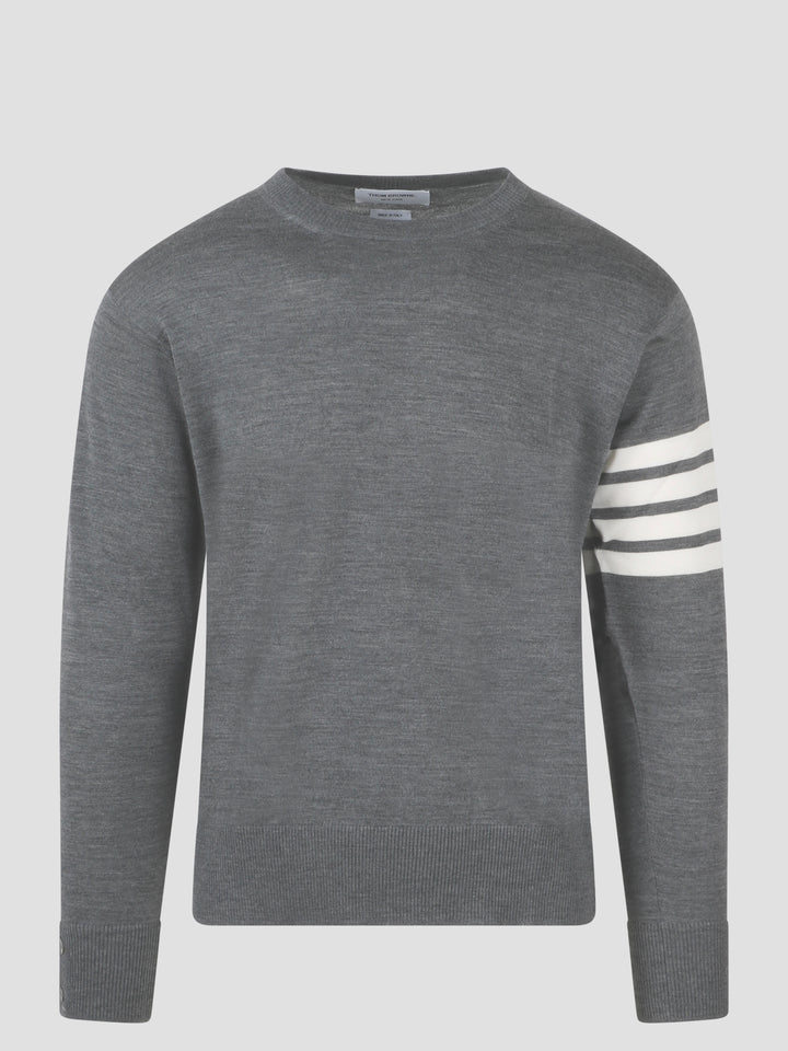 Crew-neck sweater with 4-stripe detail