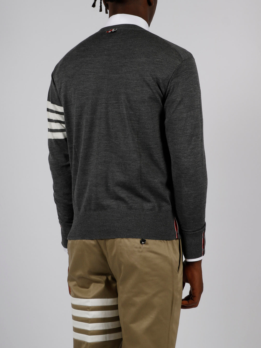 Crew-neck sweater with 4-stripe detail