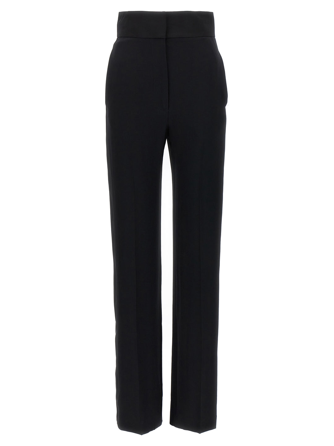 Satin Detail Trousers Pants Black