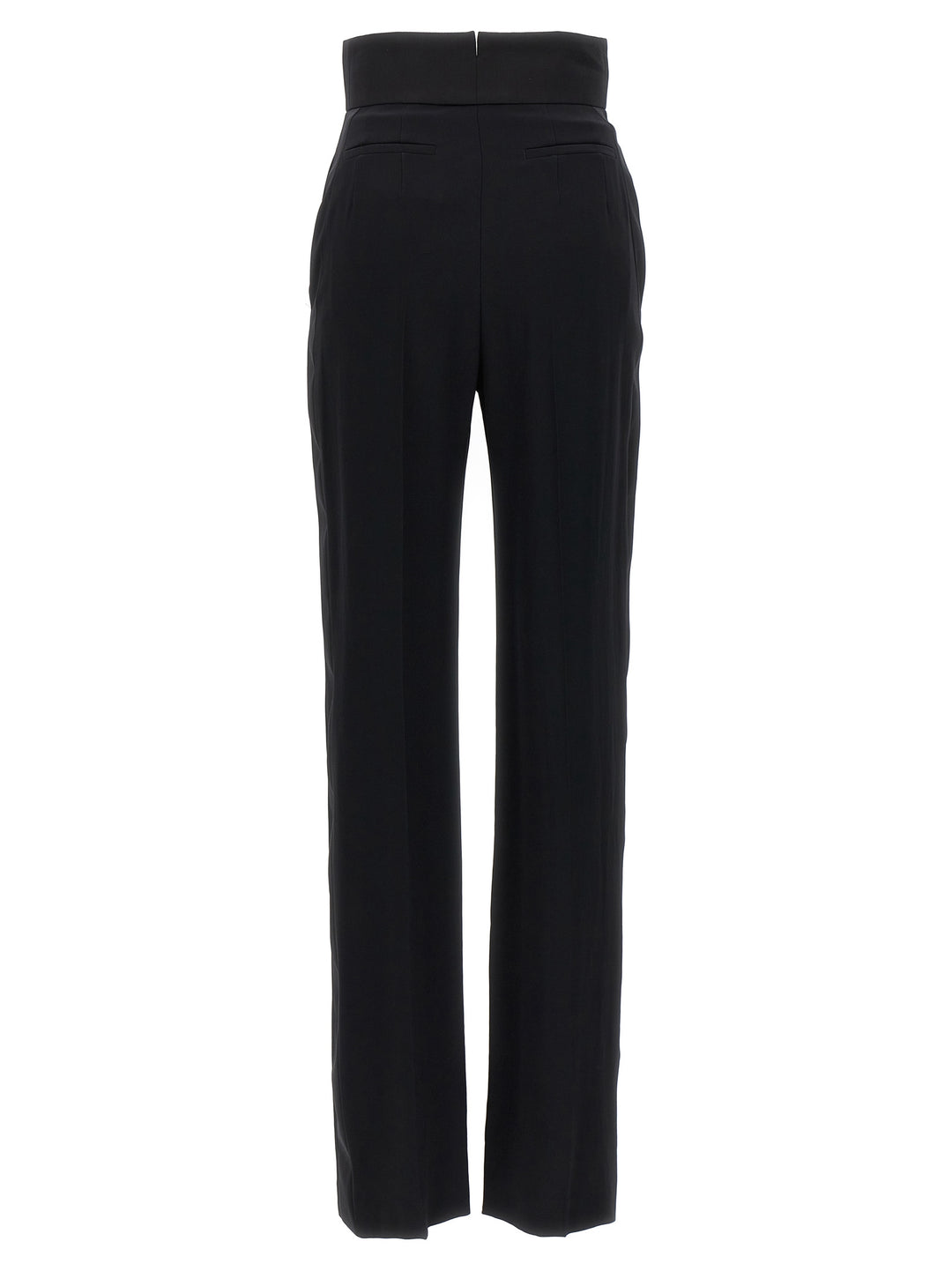 Satin Detail Trousers Pants Black