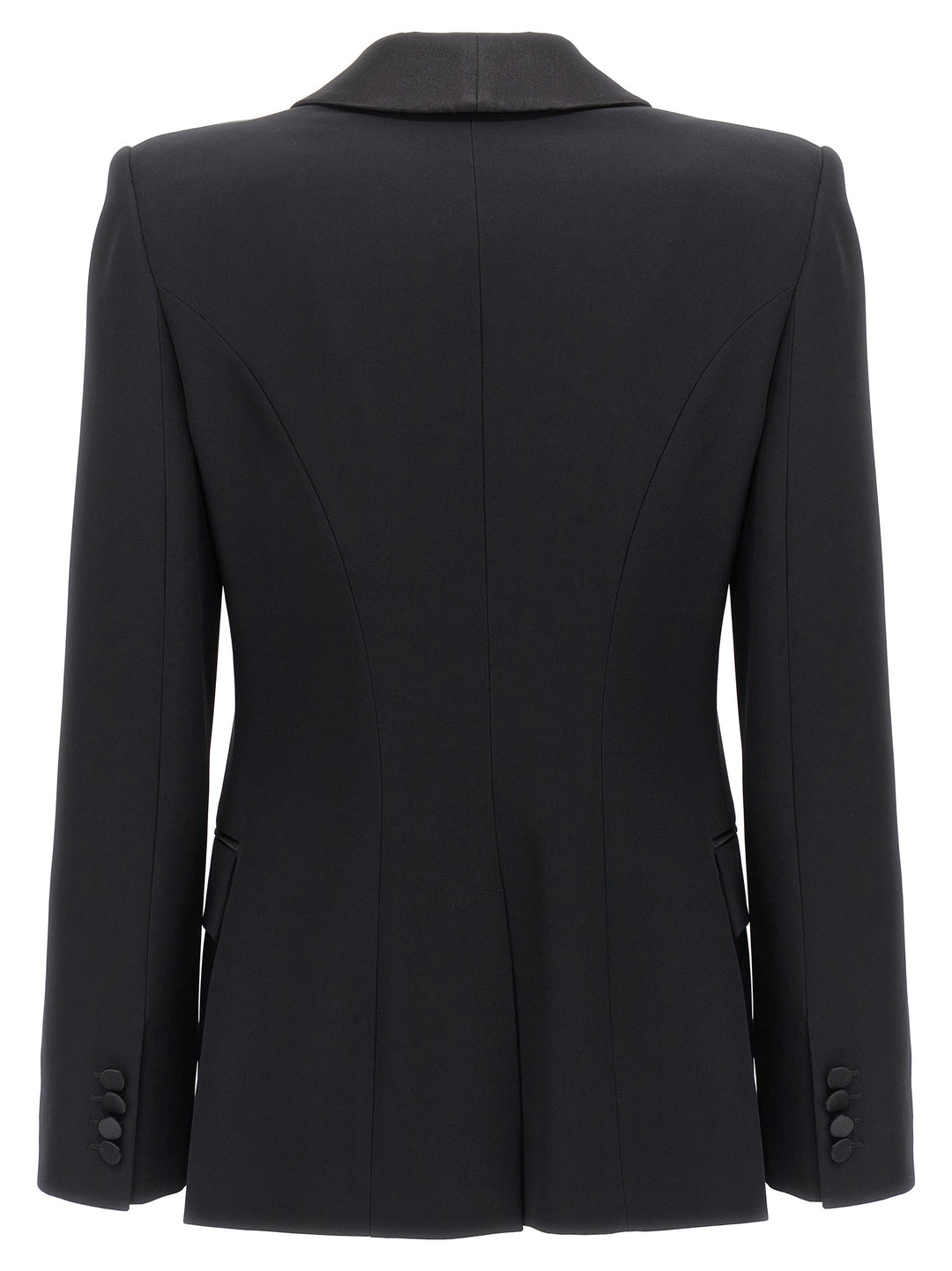 Double-Breasted Blazer With Satin Details Jackets Black