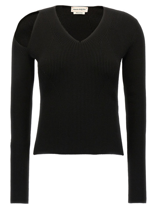 Cut-Out Sweater Sweaters And Cardigans Black
